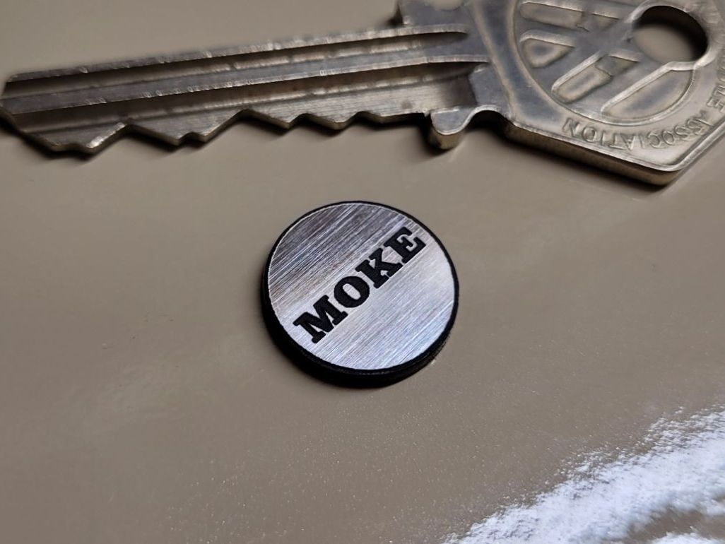 Mini Moke Circular Self Adhesive Car Badge - 14mm