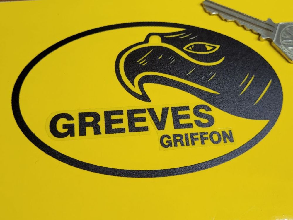Greeves Griffon Black & Clear Shaped Stickers - 4.75" Pair