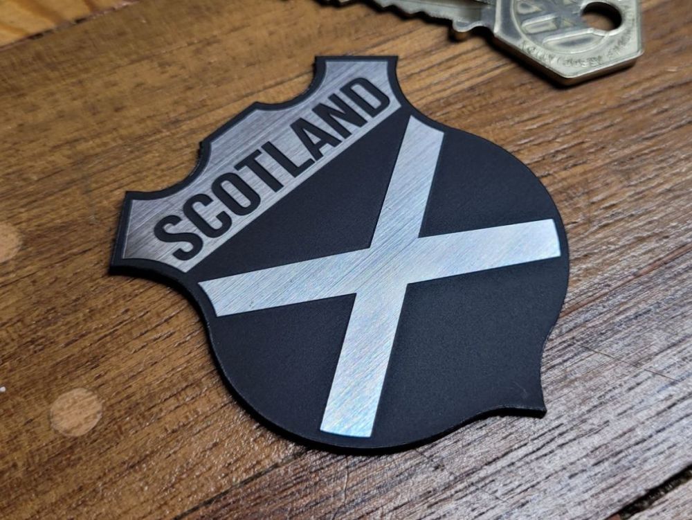 Scotland Saltire Shield Style Self Adhesive Car Badge - 2"