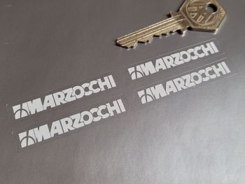 Marzocchi Rear Shock Absorbers White & Clear Shaped Stickers - 110mm Pair