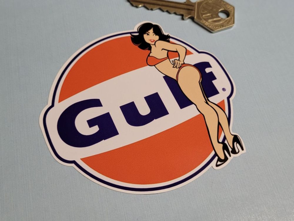 Gulf Logo & Sexy Lady Sticker - 4" or 7"