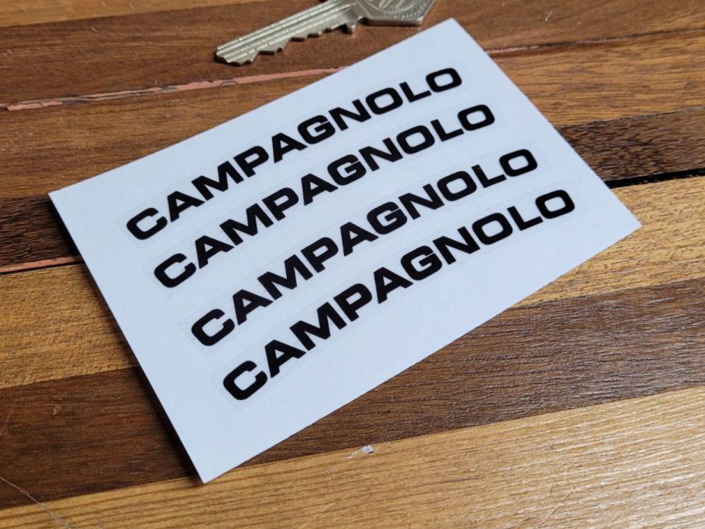 Campagnolo Curved Wheel Stickers - Short Style - 3.75" - Set of 4