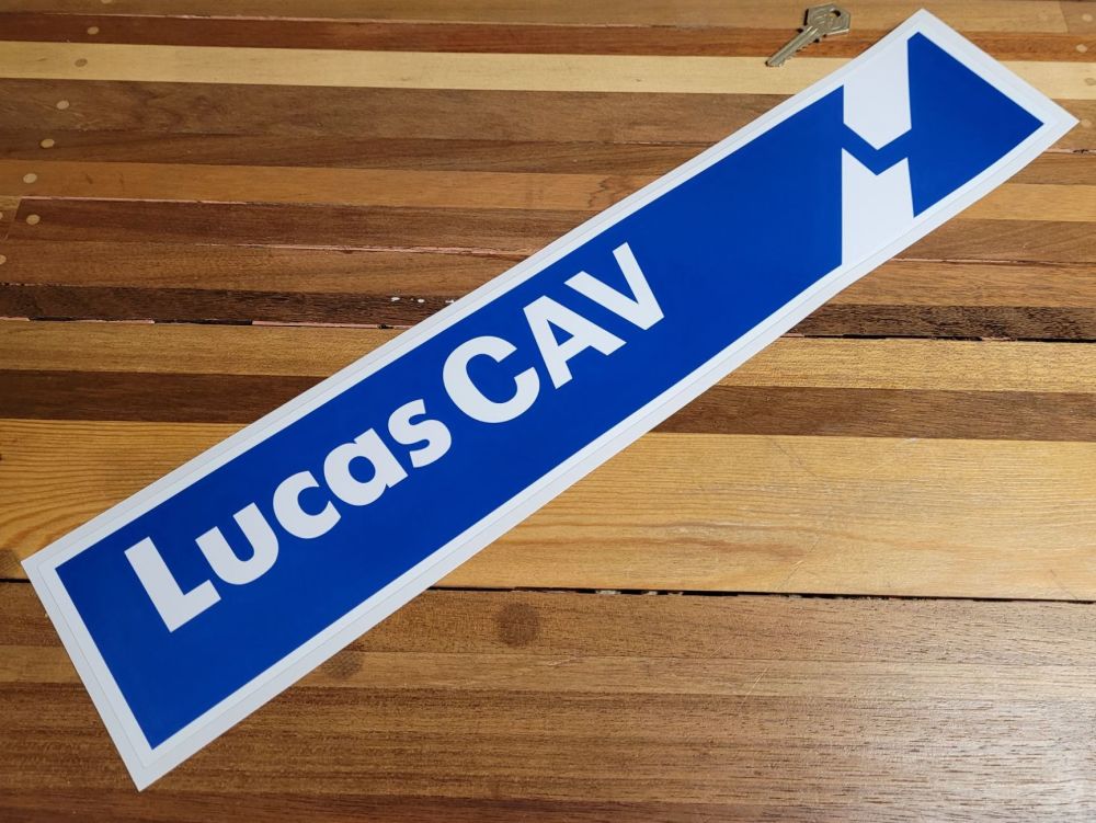 Lucas CAV Break Blue & White Oblong Sticker - 19.75