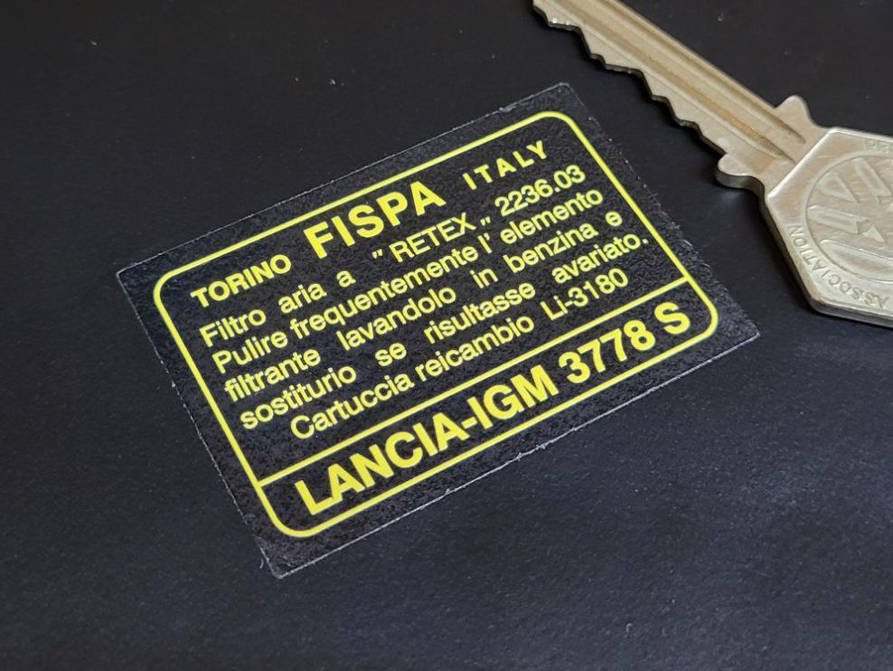 Lancia Air Fliter FISPA IGM 3778 S Sticker - 2