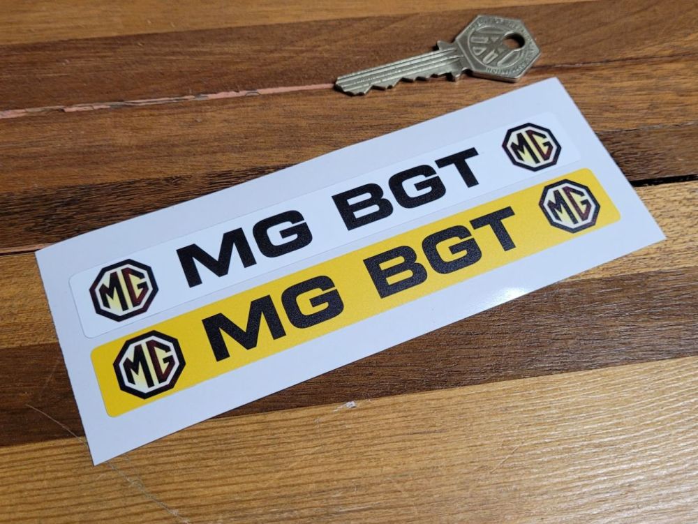 MG BGT Number Plate Dealer Logo Cover Stickers - 5.5" Pair