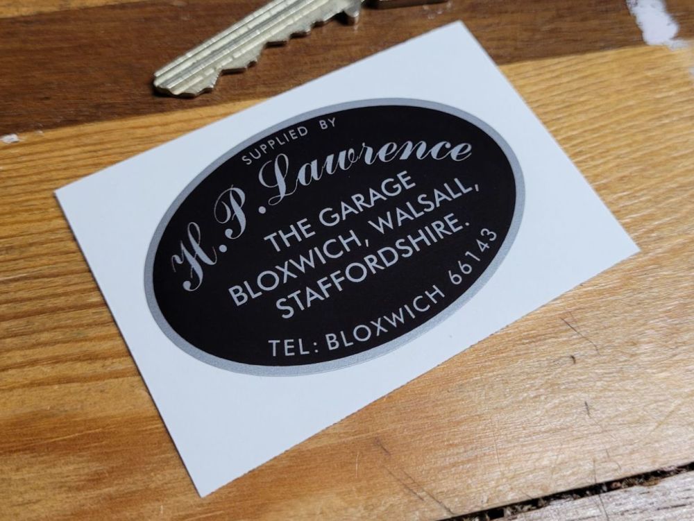 H.P. Lawrence Dealers Sticker - Bloxwich, Walsall - 2.5"