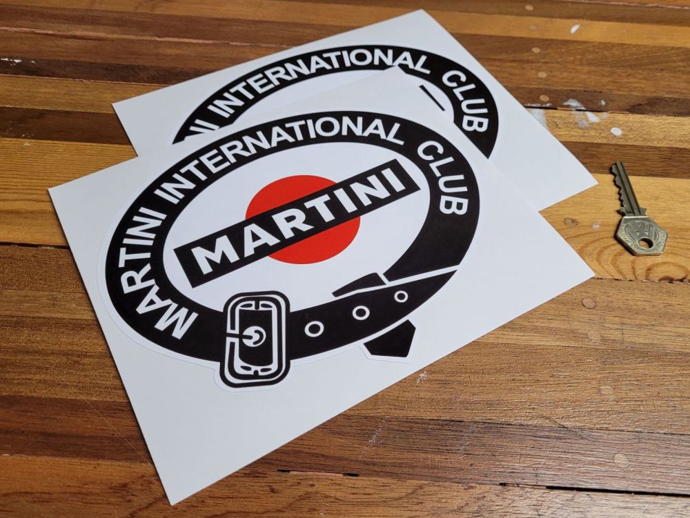 Martini International Club Belted Logo Black Style Stickers - 8