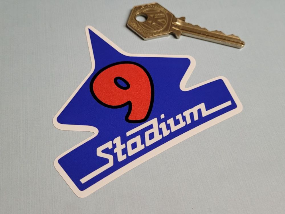 Stadium 9 Logo Helmet Sticker - Blue - 3.5