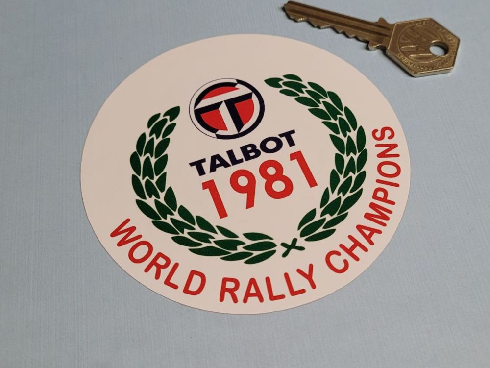 Talbot World Rally Champions 1981 Sticker - 4"