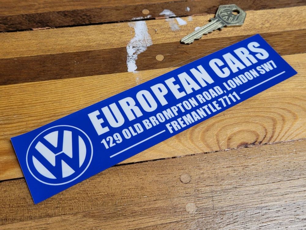 VW Dealer Window Sticker European Cars London 8"