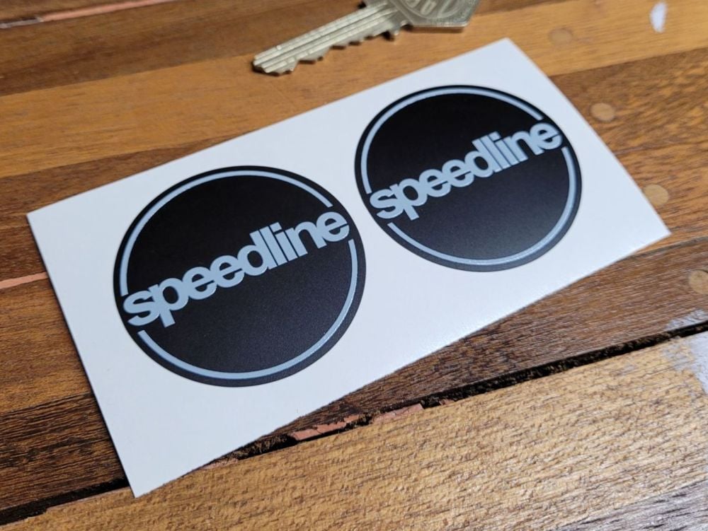 Speedline Black & White Circular Stickers - 2" Pair