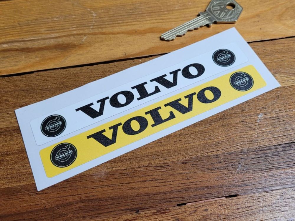 Volvo Number Plate Dealer Logo Cover Stickers. 5.5" Pair.