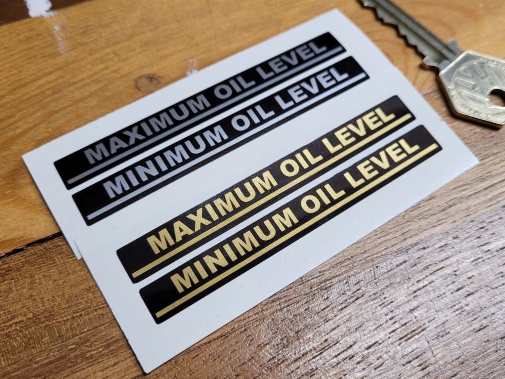 Maximum & Minimum Oil Level Indicator Stickers 3.5