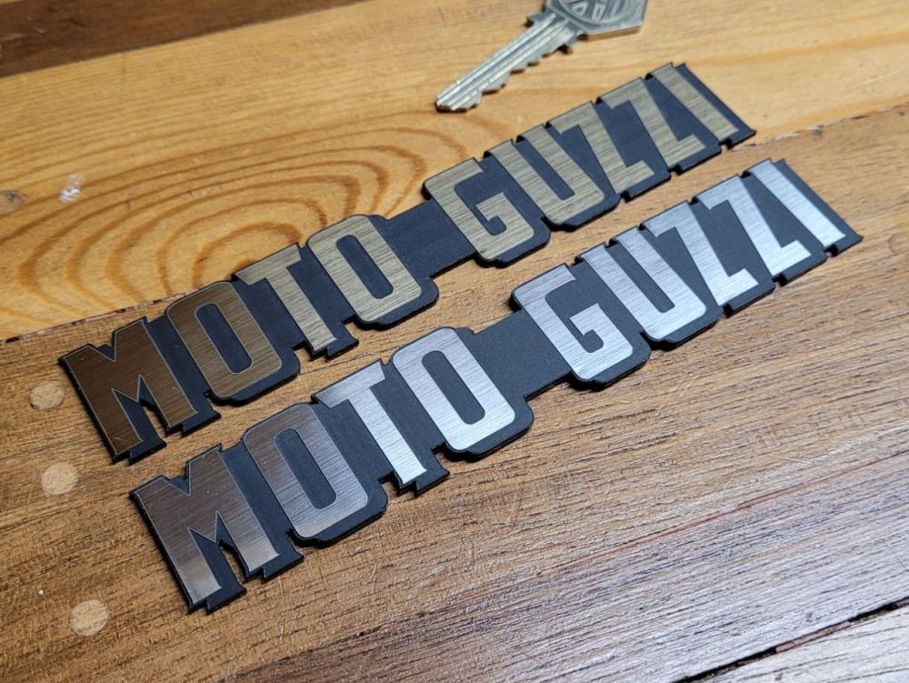 Moto Guzzi Old Style One Piece Self Adhesive Bike Badges - 6" Pair