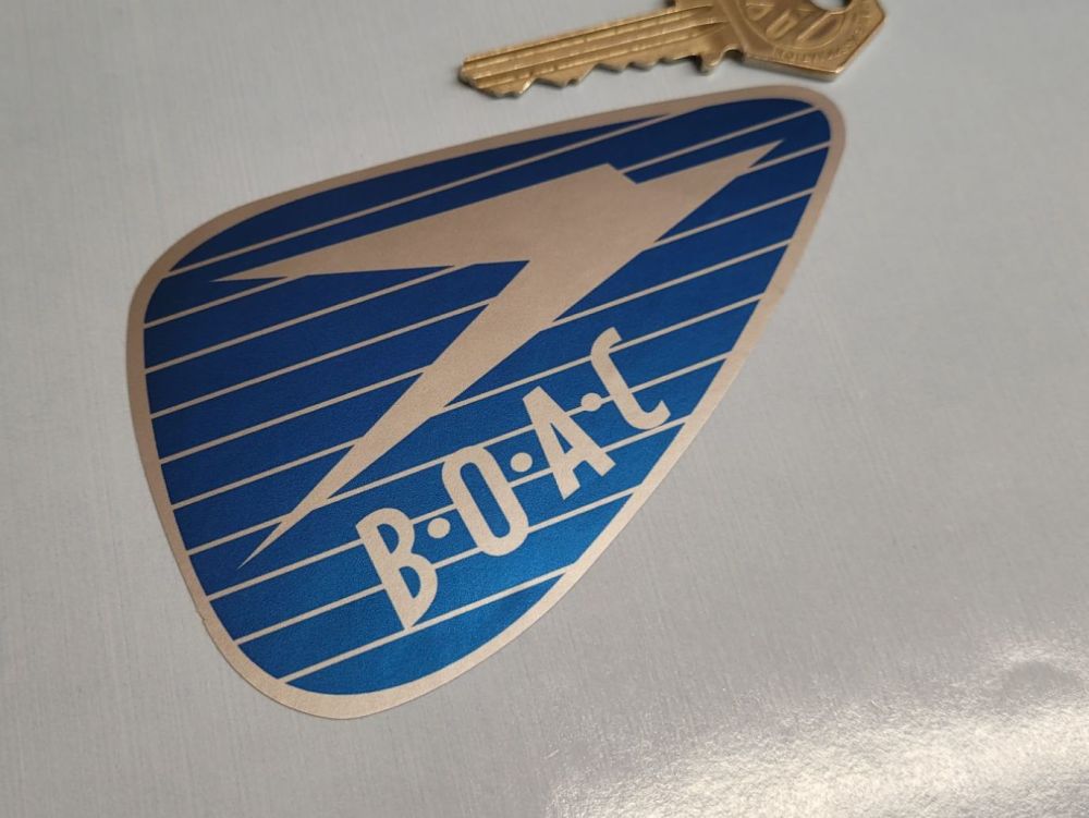 BOAC British Oversea Aircraft Corporation Blue & Silver Logo Sticker - 4"