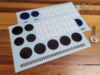 Model Car Roundel & Number Sticker Set - 1/16th ish