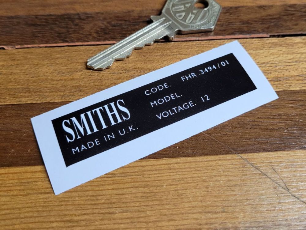 Smiths Heater Label FHR 3494/01 Sticker - 73mm
