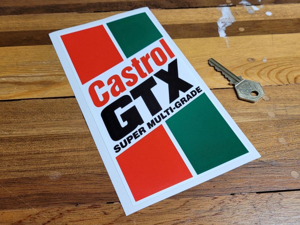 Castrol GTX Super Multi-Grade Oblong Sticker - 8"