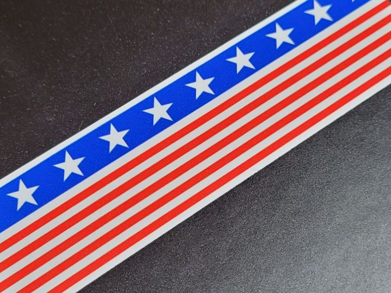 USA Stars & Stripes Flag Body Stripe Style Sticker - 55.5" long by 1", 2", 3" or 4" wide