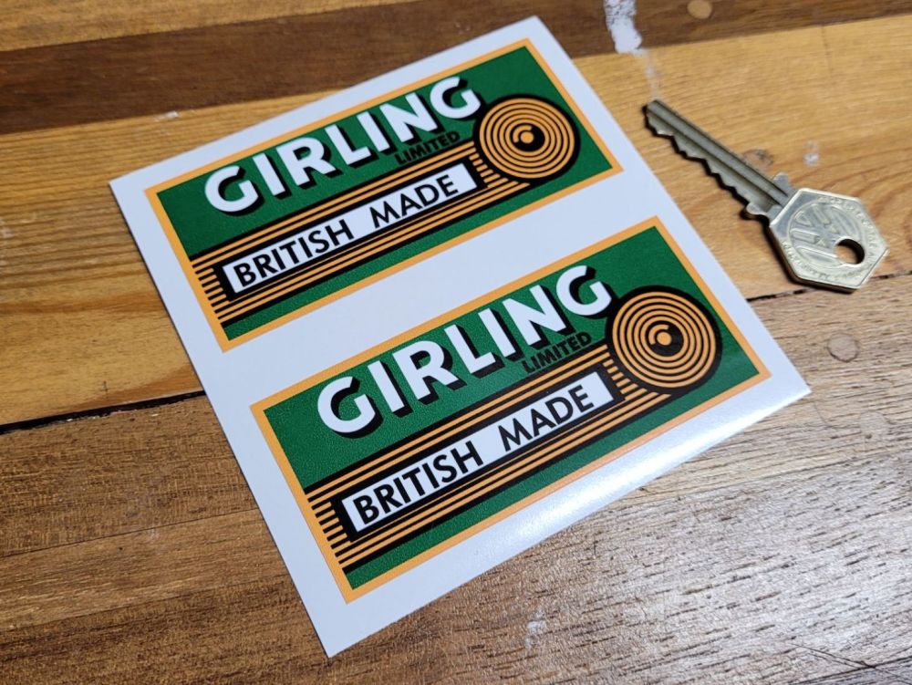 Girling Limited British Made Stickers - 4" Pair