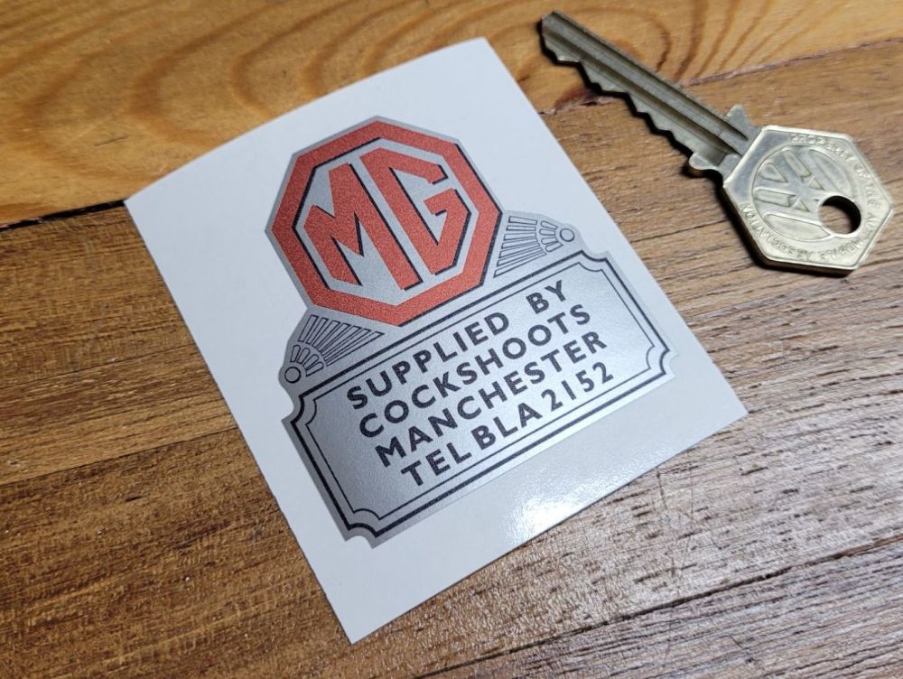 MG Supplied By Cockshoots Manchester Dealer Sticker - 2.25
