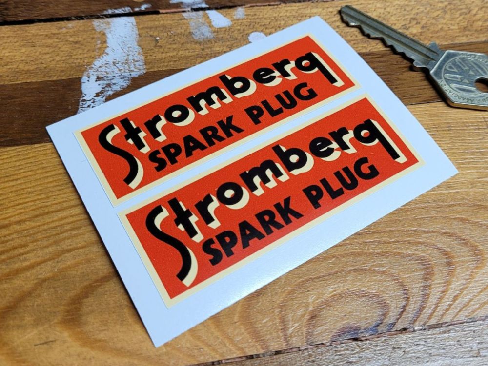 Stromberg Spark Plug Stickers - 3.25" Pair
