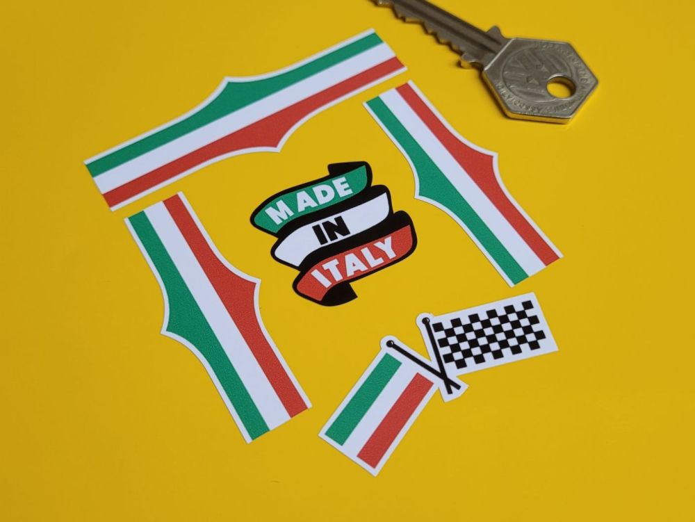 Made in Italy Bicycle Frame Stickers - Set of 5