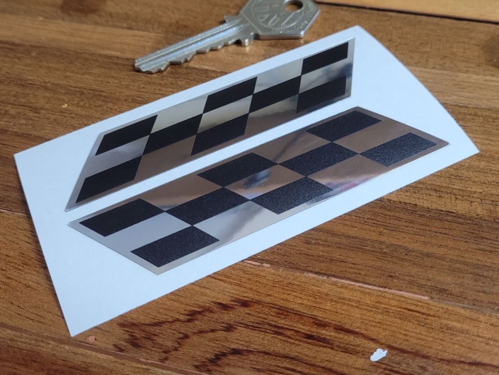 Yamaha Chequered and Chrome Foil Handed Side Panel Stickers - 4