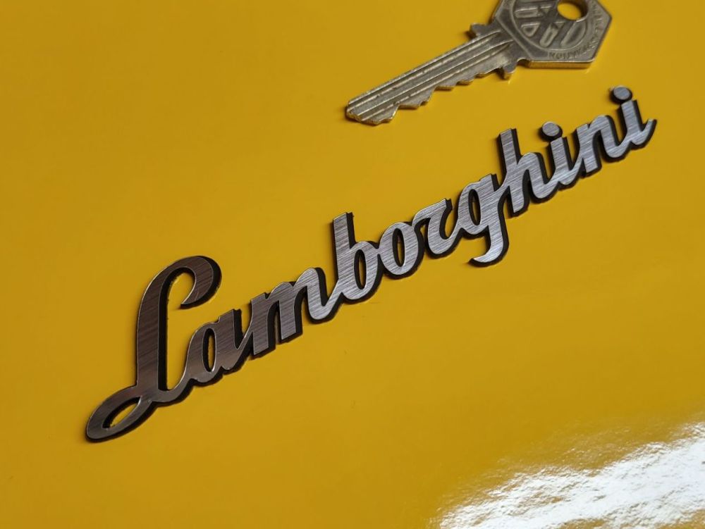 Lamborghini Script Style Laser Cut Self Adhesive Car Badge 