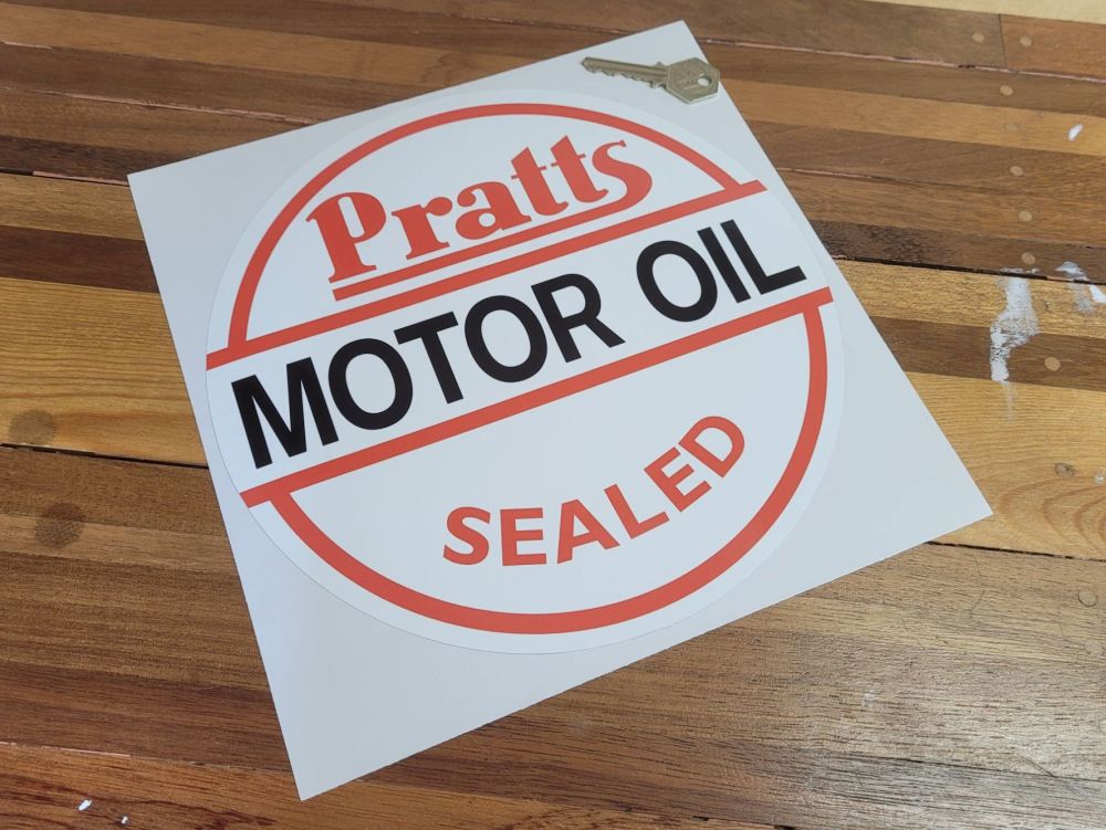 Pratts Motor Oil Sealed Old Style Round Sticker - 10