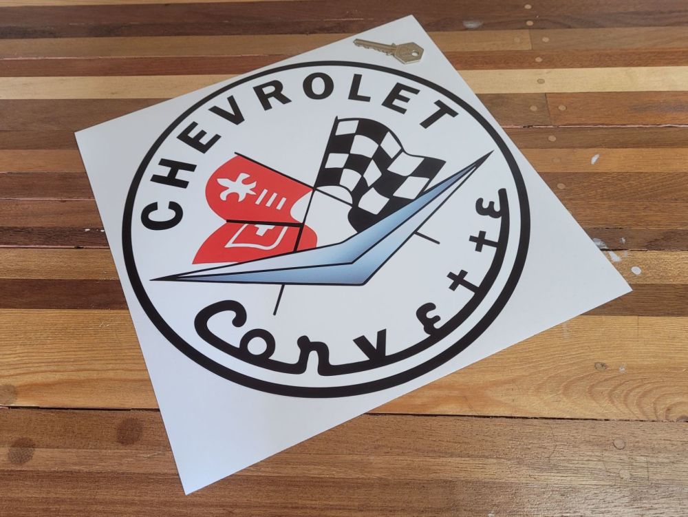 Chevrolet Corvette Old Style Classic Circular Sticker - 12"