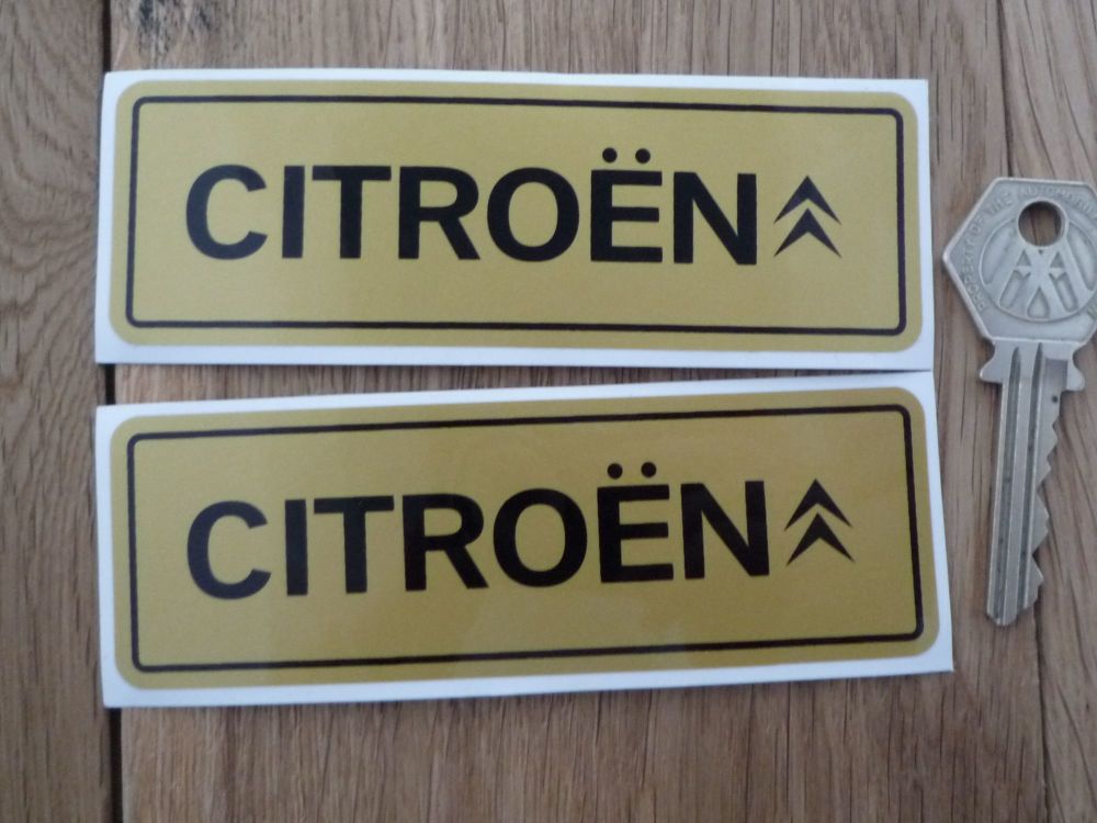 Citroen Black & Gold Oblong Stickers - 4.5" Pair