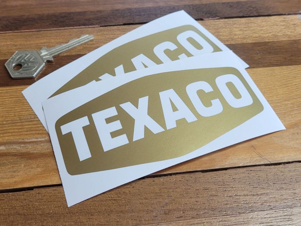 Texaco Lozenge Cut Vinyl Stickers - 5" Pair