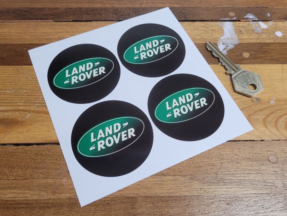 Land Rover Later Logo Wheel Centre Style Stickers - 60mm - Set of 4