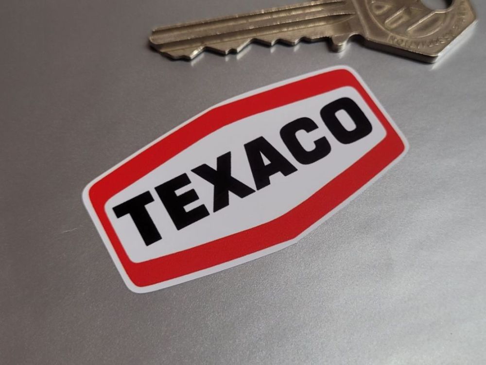 Texaco Plain Text Logo Stickers - 55mm - Set of 4