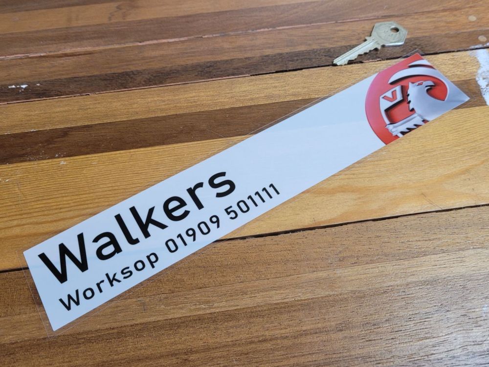 Vauxhall Dealer Window Sticker - Walkers, Worksop - 11"