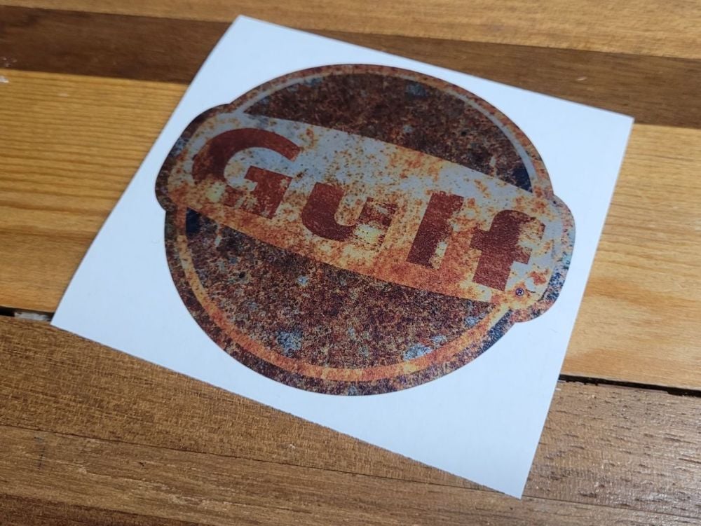Gulf Logo Rusty Style Sticker - 12.5