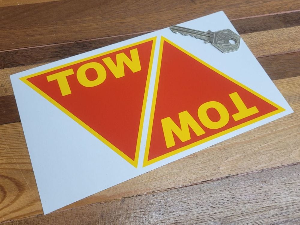 TOW Red & Yellow Triangle Stickers - 4.75