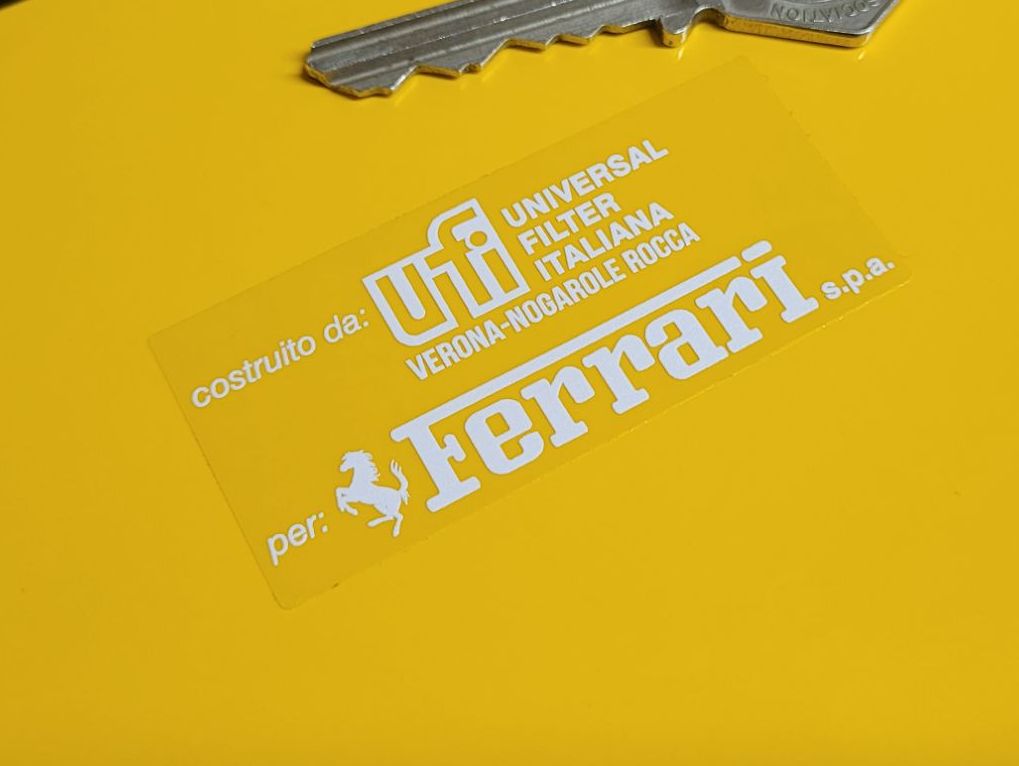 Ferrari Universal Filter Italiana UFI Sticker - 2.5