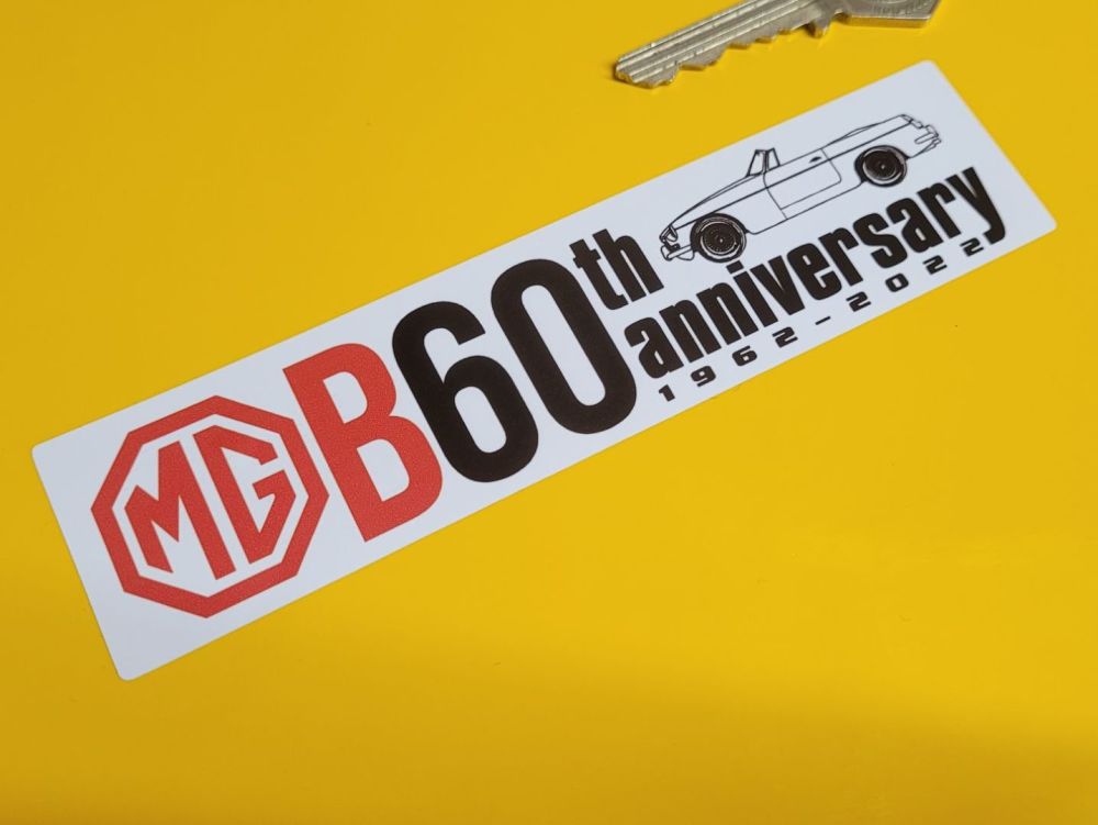 MGB 60th Anniversary Red, Black, & White Sticker - 6
