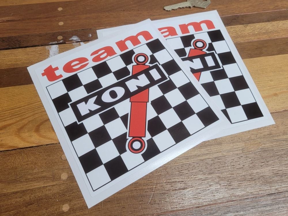 Koni Team Chequered Stickers - 6" Pair