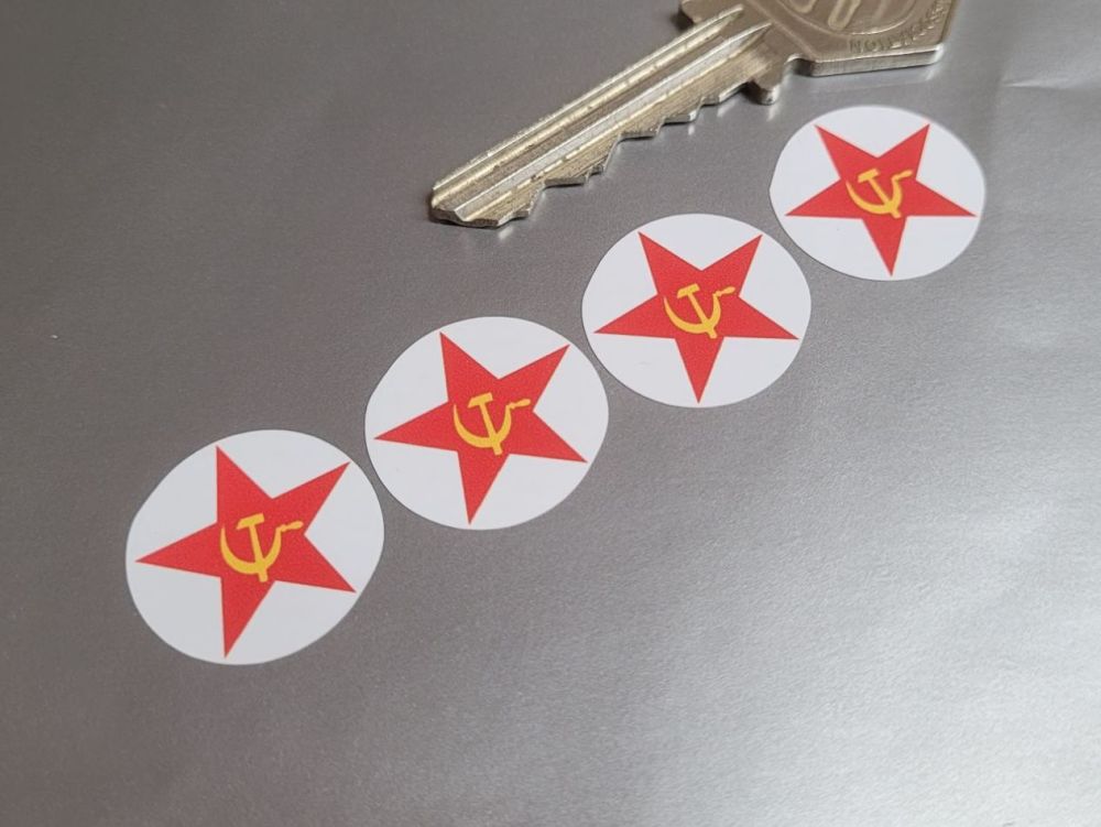 Hammer & Sickle Socialist Stickers - 20mm - Set of 4