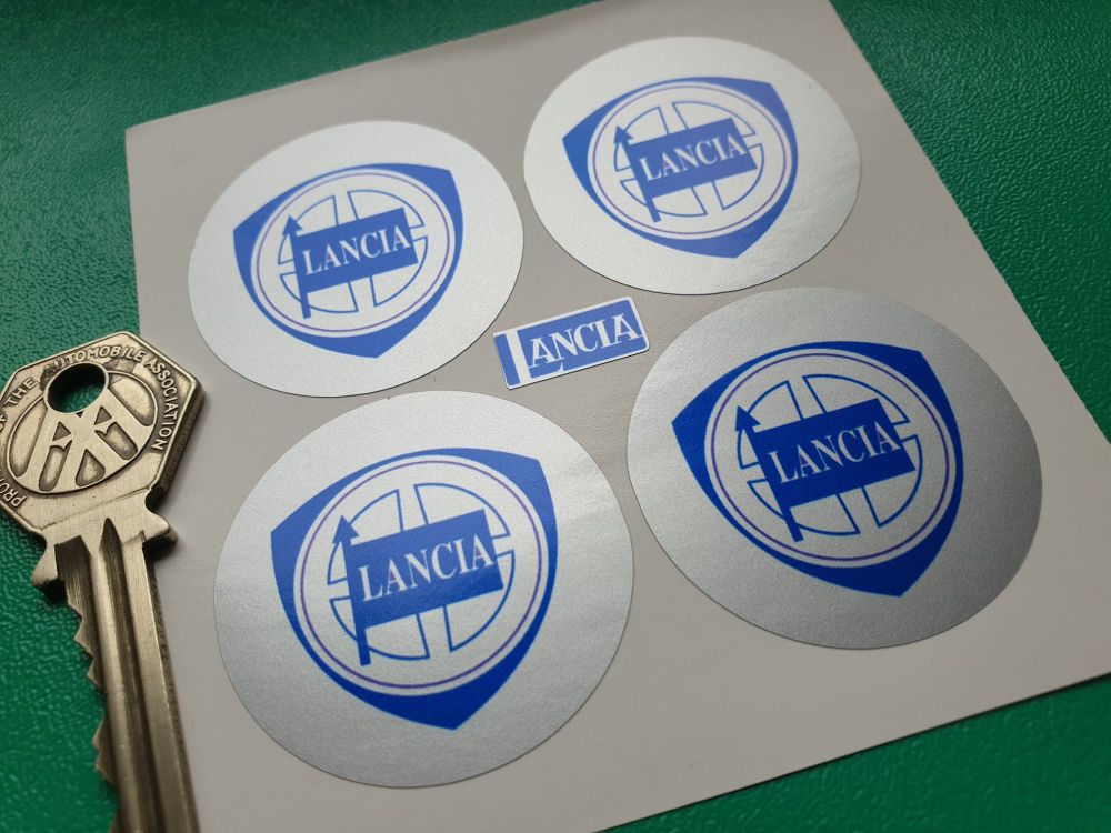 Lancia Wheel Centre Stickers - 42mm - Set of 4