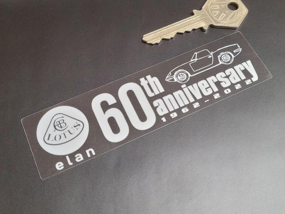 Lotus Elan 60th Anniversary White & Clear Sticker - 6