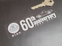 Lotus Elan 60th Anniversary White & Clear Sticker - 5"