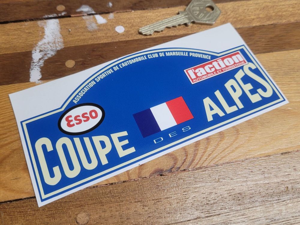Coupe Des Alpes, Esso &  L'action, French Flag Rally Plate Sticker - 6