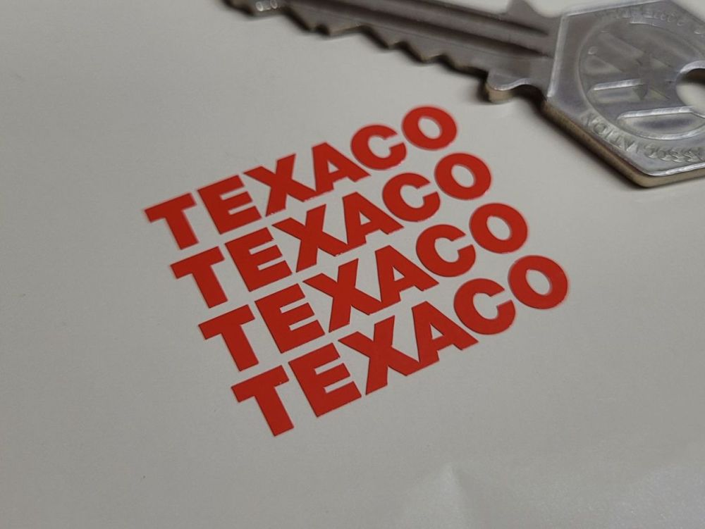 Texaco Cut Text Small Stickers - 33mm - Set of 4