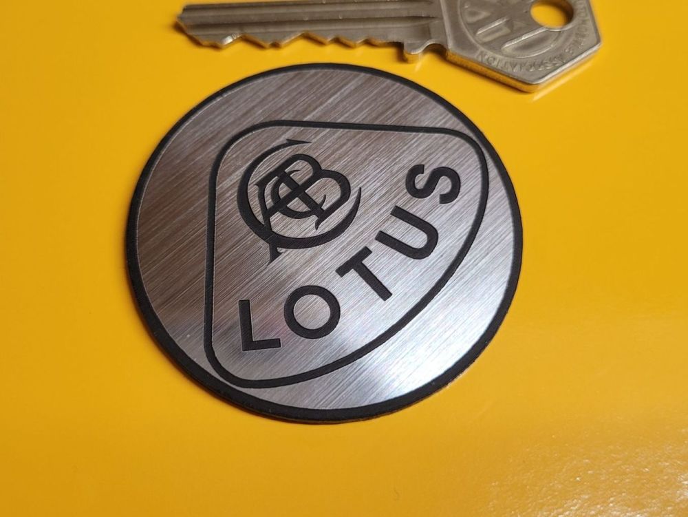 Lotus Old Style Round Black Edged Self Adhesive Car Badge - Big Logo - 52mm