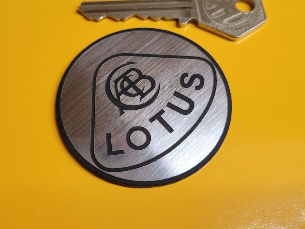 Lotus Old Style Round Black Edged Self Adhesive Car Badge - Big Logo - 52mm