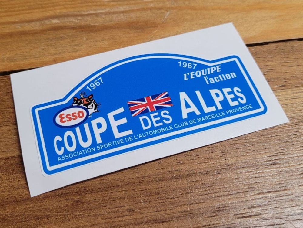 Coupe Des Alpes Rally Plate Sticker - 1967 - 16"